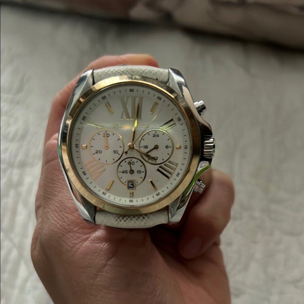 Silver and Gold Chronograph Watch